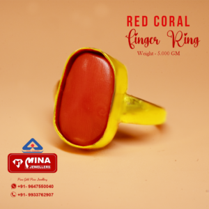 Red Coral Finger Ring (5.000gm)